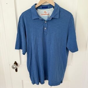 Tommy Bahama Pima Cotton Golf Polo Resort Shirt Blue Size Large L